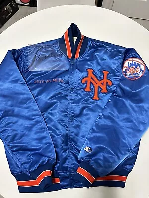 Starter New York Mets Jacket Sz Large Lets Go Mets Diamond Collection • $109.99