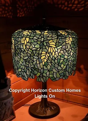 Louis Comfort Tiffany Wisteria Stained Glass Mission Craftsman Table Lamp • $569