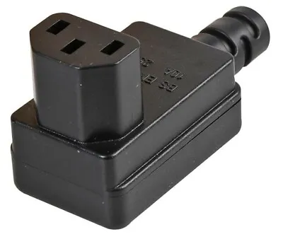 Black Rewireable IEC C13 Plug Right Angled Replacement • £6.49