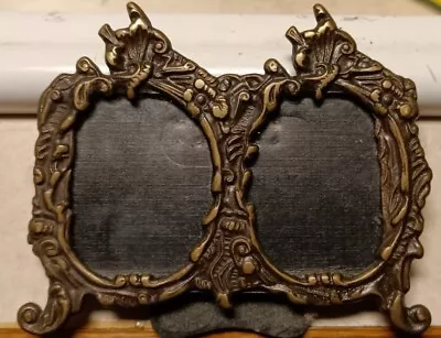 Bronze Double Photo Frame Vintage Style Made In Italy Italian 3  X 4  • $25