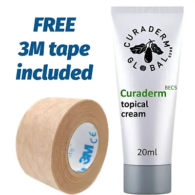 Curaderm Bec5 20 Cream + Free Micropore Tape + Free Shipping Inside U.S. • $198