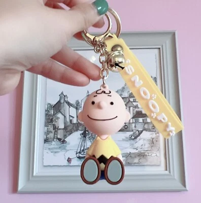 £5.39 • Buy Peanuts Charlie Brown Snoopy Keychain Keyring Pendant Bag Pom