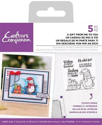 Crafter's Companion : Clear Acrylic Stamps : 5 Piece : A Gift From Me To You • £4