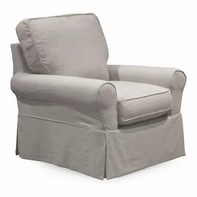 Sunset Trading Horizon Fabric Slipcovered Swivel Rocking Chair In Light Gray • $2077.41