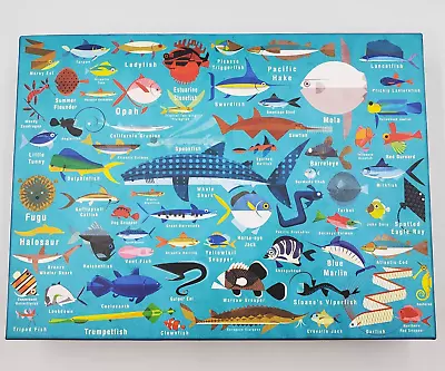 Mudpuppy Puzzle Ocean Life Fish 1000 Pcs Deep Sea Name Reference Aquarium Jigsaw • $10