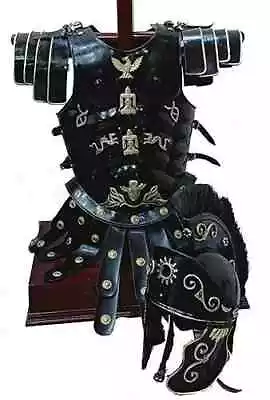 Medieval New Roman Centurion Helmet With Armor Muscle Jacket Black Set Costum • £257.42
