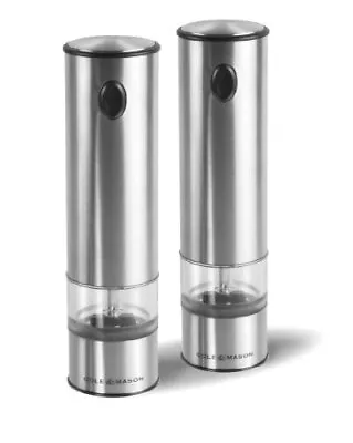 Cole & Mason H3004480 Battersea Salt And Pepper Mills | Electronic | Stainless • £34.93