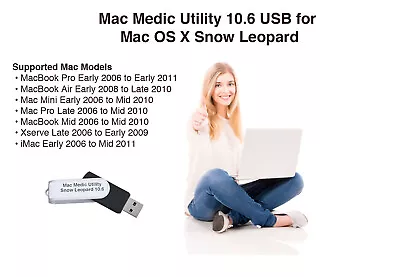 Fix Your Mac With Mac Medic Utility For Snow Leopard MMU-0601 • $19.97