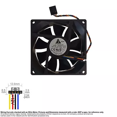 Fan Muffin Cooling DC 12V DC12V 12VDC  92mm 92x92x32 Delta EFC0912BF Dell 0N790P • $10