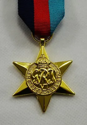 24ct Gold World War 2 Replica Service/Campaign Medal 1939-1945 STAR WW2 • £9.99