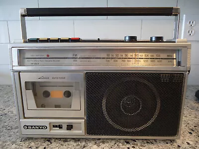 Vintage SANYO STEREO BOOMBOX | AM FM RADIO Cassette M-Z52 • $39