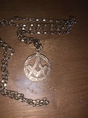 Masonic 9ct Solid Gold Pendant & 9ct Gold 20” Chain GL (grand Lodge) HallMark ! • £175