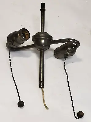 $48 • Buy Antique Vintage P&S Double Bulb Socket Lamp Cluster Pull-Chain Wood Acorn/Knobs
