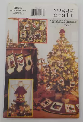 Vogue Craft Pattern #9687 An American Christmas Tree Skirt Stockings Uncut 1997 • $9.99