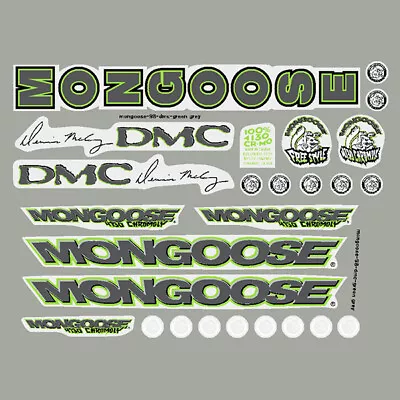 Mongoose - 1998 DMC - Grey Frame - Decal Set - Old School Bmx • $88