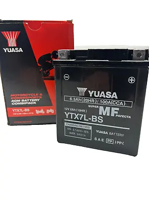 Genuine Yuasa YTX7L-BS High Power AGM GEL Motorbike Motorcycle Battery YTX7LBS • £44.99