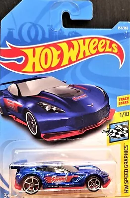Hot Wheels 2018 Corvette C7.R Blue #152 HW Speed Graphics 1/10 New Long Card • $7.95
