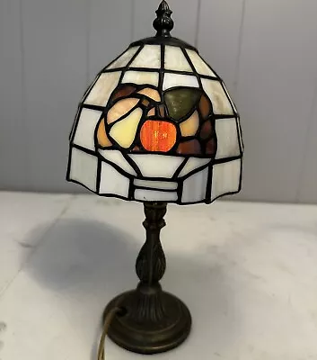 Vintage Tiffany Style Stained Glass Fruit Small Table Lamp  • $49.98