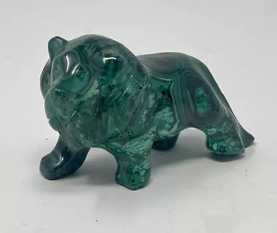 3.5”  Beautiful Polished Malachite Lion Hand Carved • $32.99