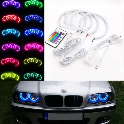 RGB Cotton LED Angel Eyes Lamp Halo Ring Car Headlight For BMW E36 E38 E39 E46 • $36.99