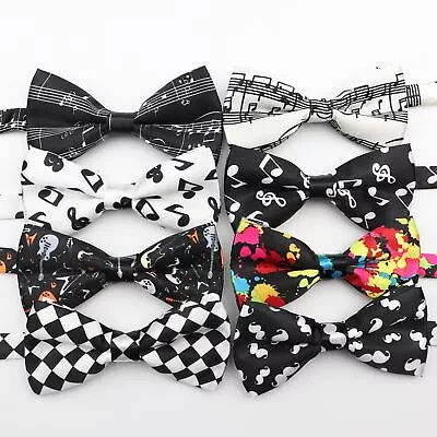 Music Bow Tie Character Moustache Bowtie Smooth Camouflag Necktie Striped Ties • $9.99