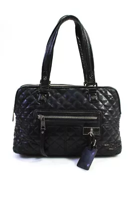 Lamb Womens Textured Quilted Zipped Buckled Chain Shoulder Handbag Black • $73.19