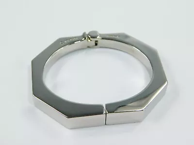 Vita Fede Italy S Silver Tone Sleek Octagonal Hinged Bangle Bracelet 1/4 W 6 L • $39.99