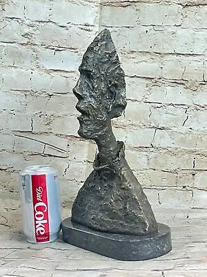 Abstract Modern Artwork Big Head Bronze Sculpture Marble Base Figurine Statue • $209.50