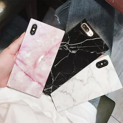 Granite Marble Square Phone Case Cover For IPhone 7 8 XS 11 12 13 14 Pro MAX XR • $14.24