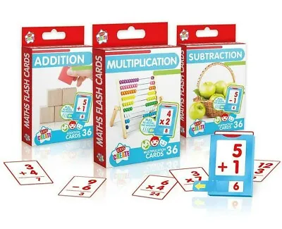 Maths Flash Cards Children Bright Kids Educational Pre School Learning Numbers • £3.49