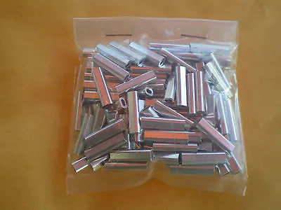 $9.99 • Buy 50 Xl. Wire Leader Oval Aluminum Crimp Sleeves 200 Lbs. Test 1.5x18mm .059 Id.