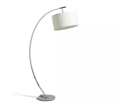 Clane Chrome Arch Floor Lamp Light Cream H160cm - Habitat - Ex Display Dented • £33.59