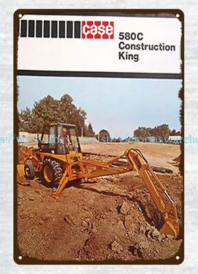 Wall Art 1975 Case 580C Construction King Tractor Loader Backhoe Metal Tin Sign • $18.96