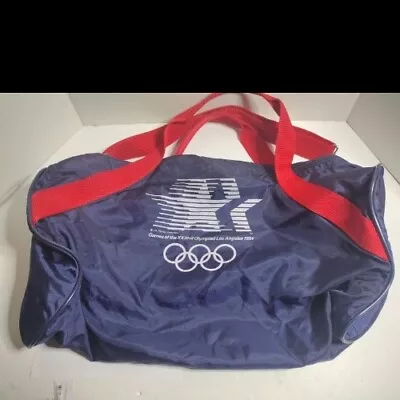 Vintage 1984 Los Angeles Olympics Small Gym Duffle Travel Bag About 14  Long • $20