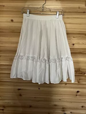 $20 • Buy Vintage  White Tiered Circle Skirt Petticoat Square Dance Ruffle  Hand Made S