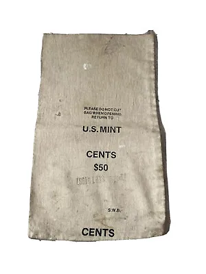 Canvas US MINT CENTS  $50 Bank Deposit Bag 18” X 10.5  Cash Safe Prop BB8 • $9