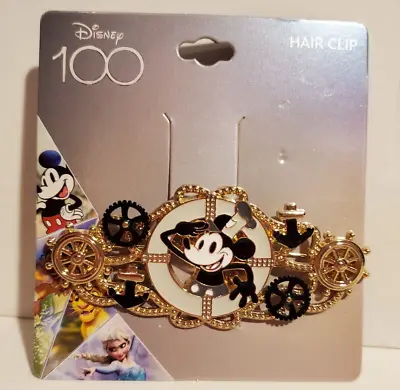 Disney 100 Anniv Mickey Mouse Steamboat Willie Enamel Metal Hair Clip Barrette • $9.99