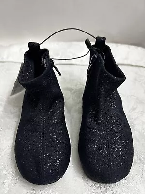 Zara Kids Ankle Boots Footwear Girl Fabric  Glittery Size 6 Black • $17.99