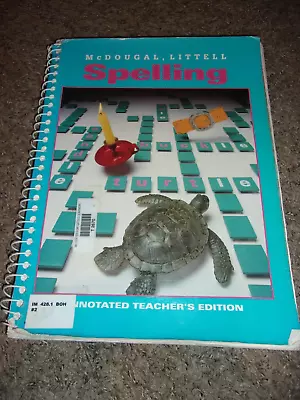 1994 SPELLING McDougal Littell 4th Grade 4 Aqua Level Teacher's Edition • $79.99