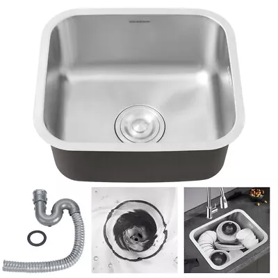 Undermount Stainless Steel Kitchen Sink Single Bowl 410x360x205mm Small Sinks • £37.95