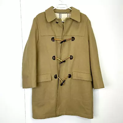 Vintage Croydon Coat Duffle Toggle Wool Tan Winter Mens Size 42 US Large • $119.99