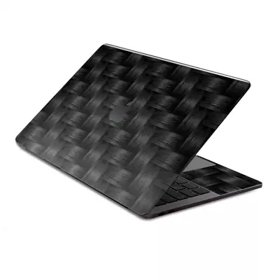 Skin Decal Wrap For MacBook Pro 13  Retina Touch  Black Grey Carbon Fiber Weave • $15.98