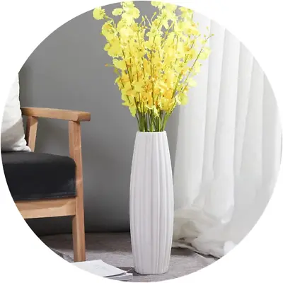 White Ceramic Vase 17.7  Tall Floor Vase Large Flower Vase Decorative Vases For • £59.77