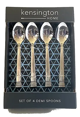 Kensington Home 'Capital Dome' Gold Accent Demi Spoon Set Of 4 Gift Box DW Safe • $19.95