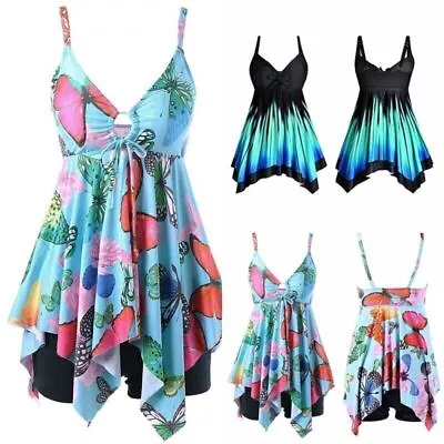 £24.29 • Buy Plus Size Women Floral Tankini Set Boy Shorts Swimsuit Swimwear Beach Costume