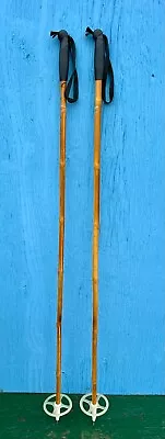 GREAT OLD Vintage Set Of Bamboo Snow Ski Poles Measuring 54  Long • $25.64