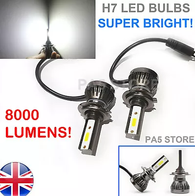 2x H7 LED Bulbs M1 8000 Lumens SUPER Bright CREE White 6000K Main Light Car 12V- • $15.14