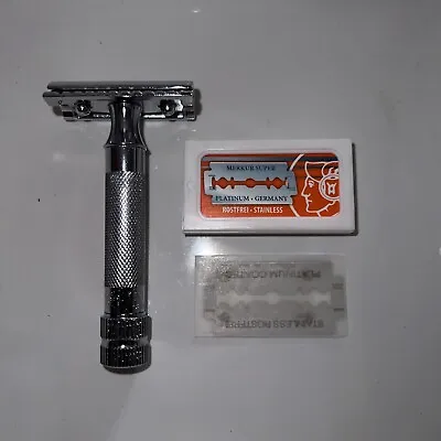 Merkur Classic 2-Piece Double Edge Safety Razor - MK34C And Merkur 10 Pk Blades • $69.98