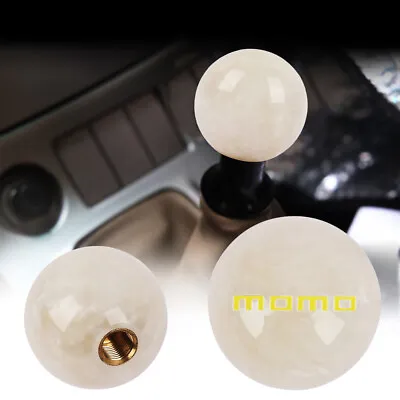 Universal MOMO Pearl White Round Ball Manual Gear Shift Knob Shifter Lever Head • $14