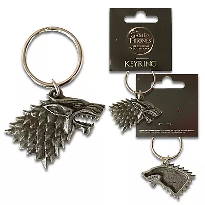 Official Game Of Thrones Stark Keyring Direwolf Sigil Crest GOT Merchandise • £5.98